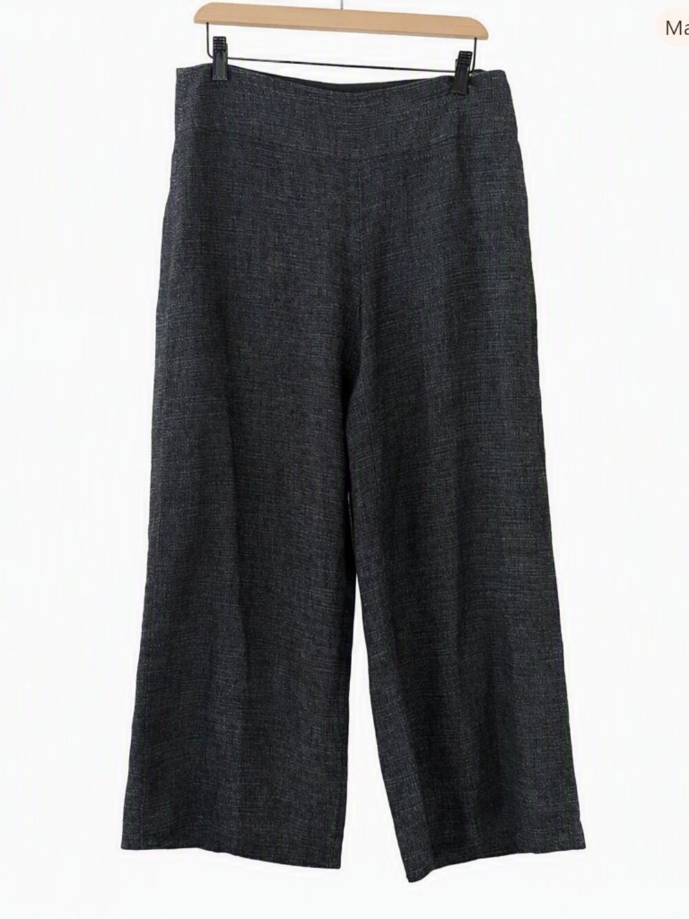 Eileen Fisher Tweedy Hemp and Cotton wide leg pants Gray Blue Size 6